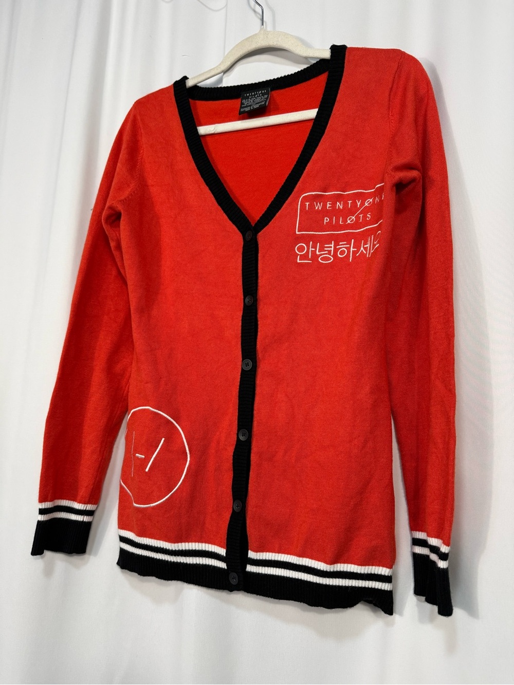 Twenty One Pilots 2016 Red Blurryface Cardigan Korean Official Merch Size Medium